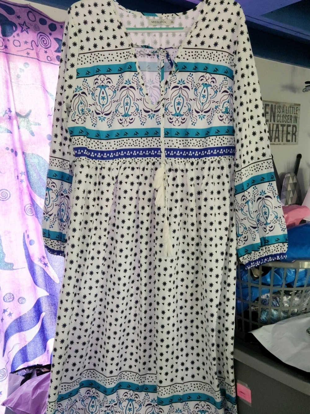 Misslook 3XL Boho Paisley Print Maxi Dress